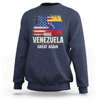 Make Venezuela Great Again Sweatshirt Distressed US  and Venezuela Flag Unity - Wonder Print Shop