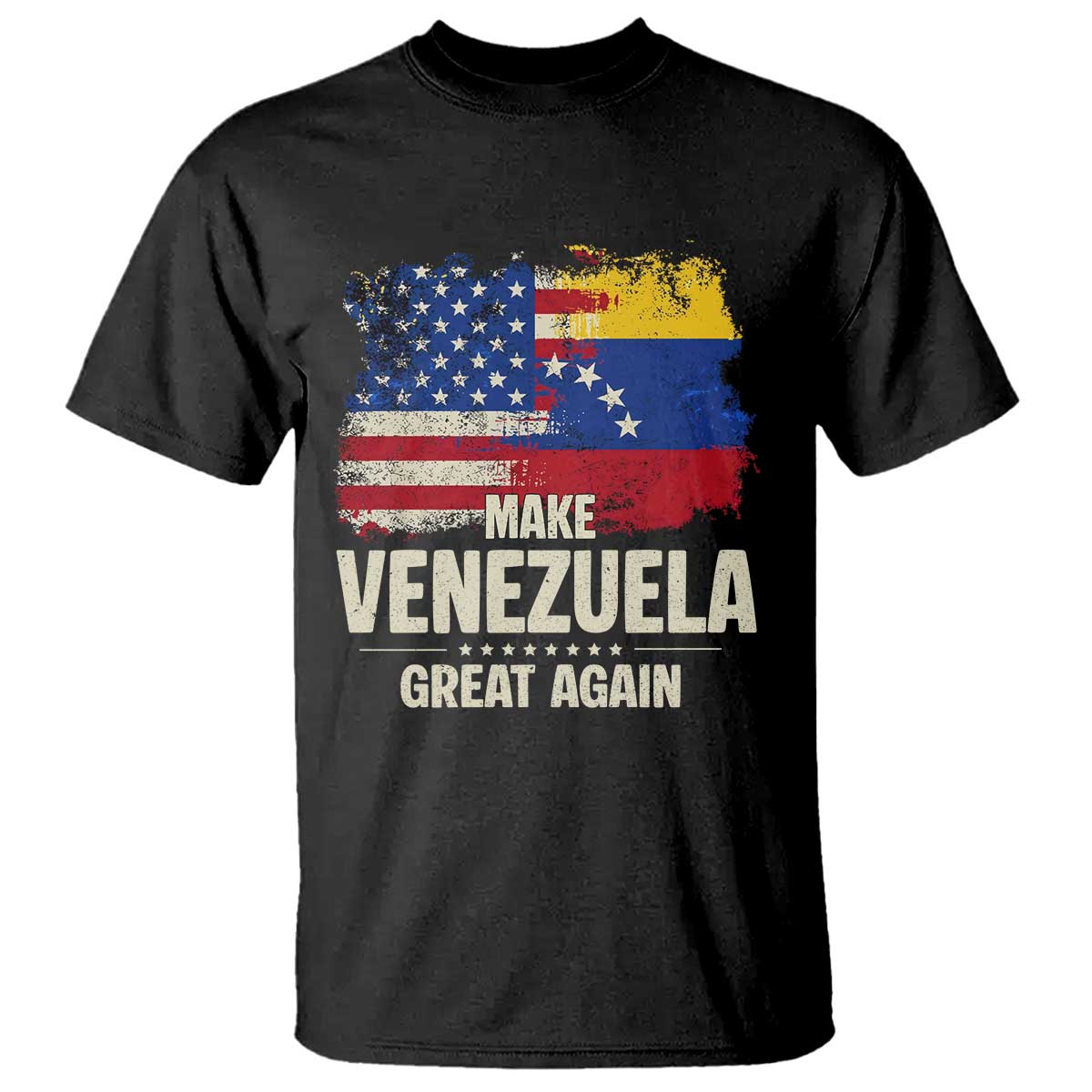 Make Venezuela Great Again T Shirt Distressed US  and Venezuela Flag Unity - Wonder Print Shop