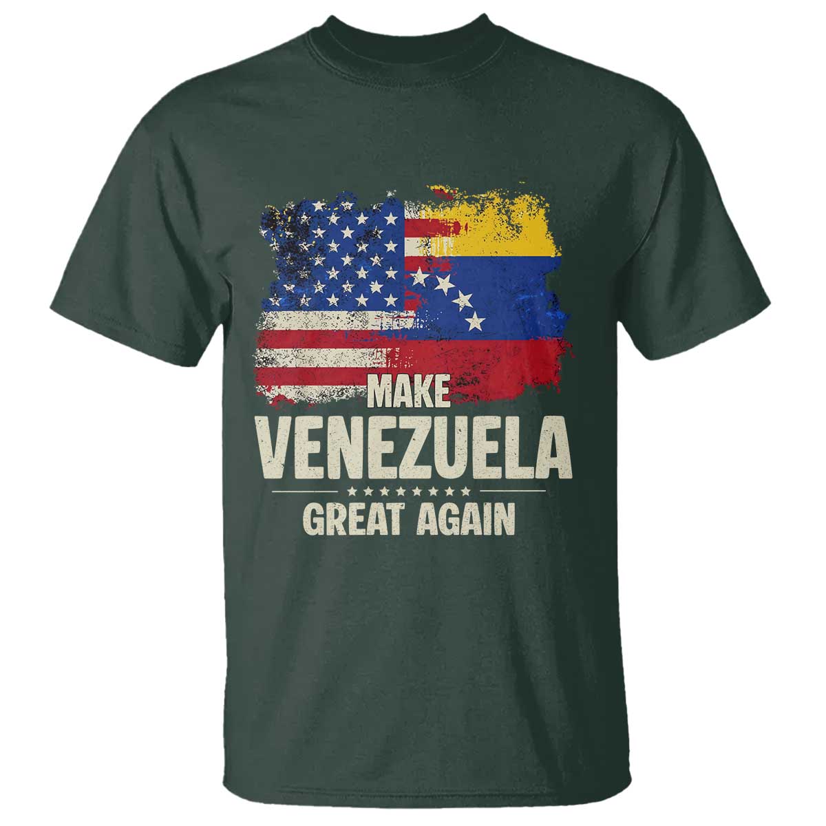 Make Venezuela Great Again T Shirt Distressed US  and Venezuela Flag Unity - Wonder Print Shop