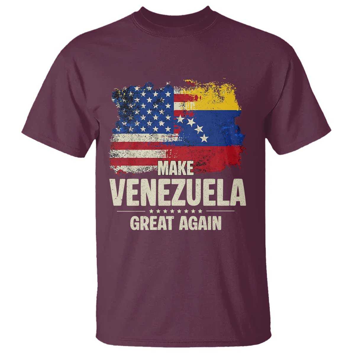 Make Venezuela Great Again T Shirt Distressed US  and Venezuela Flag Unity - Wonder Print Shop