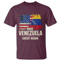 Make Venezuela Great Again T Shirt Distressed US  and Venezuela Flag Unity - Wonder Print Shop