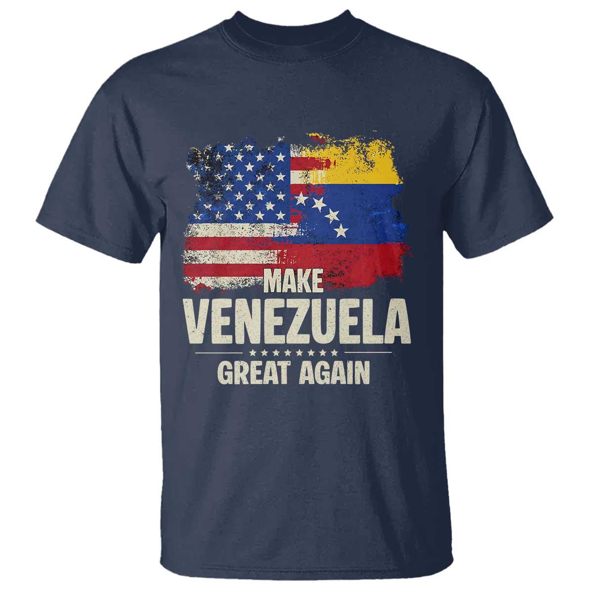 Make Venezuela Great Again T Shirt Distressed US  and Venezuela Flag Unity - Wonder Print Shop