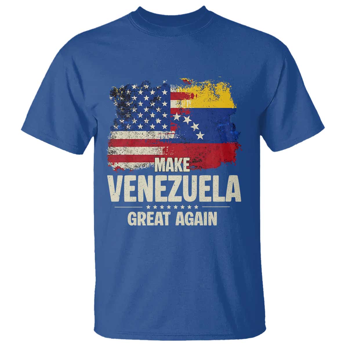 Make Venezuela Great Again T Shirt Distressed US  and Venezuela Flag Unity - Wonder Print Shop
