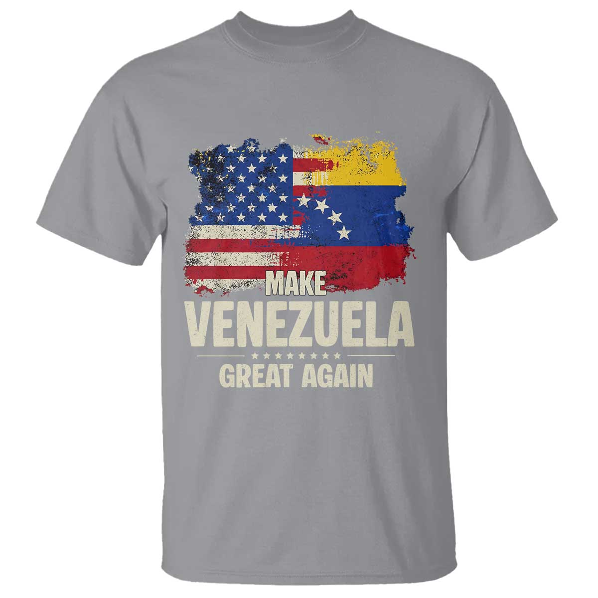 Make Venezuela Great Again T Shirt Distressed US  and Venezuela Flag Unity - Wonder Print Shop