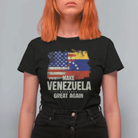 Make Venezuela Great Again T Shirt For Women Distressed US  and Venezuela Flag Unity - Wonder Print Shop