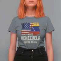 Make Venezuela Great Again T Shirt For Women Distressed US  and Venezuela Flag Unity - Wonder Print Shop