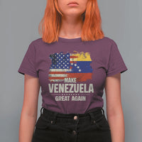 Make Venezuela Great Again T Shirt For Women Distressed US  and Venezuela Flag Unity - Wonder Print Shop