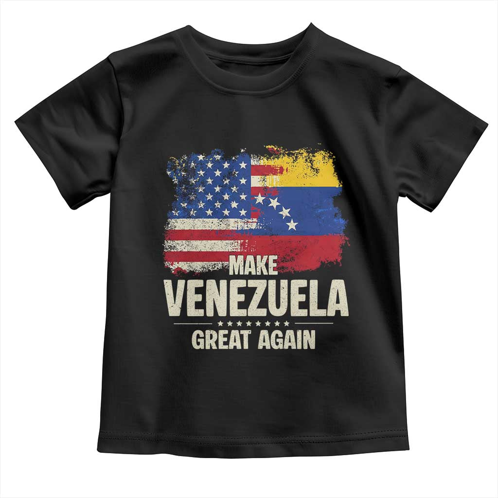 Make Venezuela Great Again Toddler T Shirt Distressed US  and Venezuela Flag Unity - Wonder Print Shop