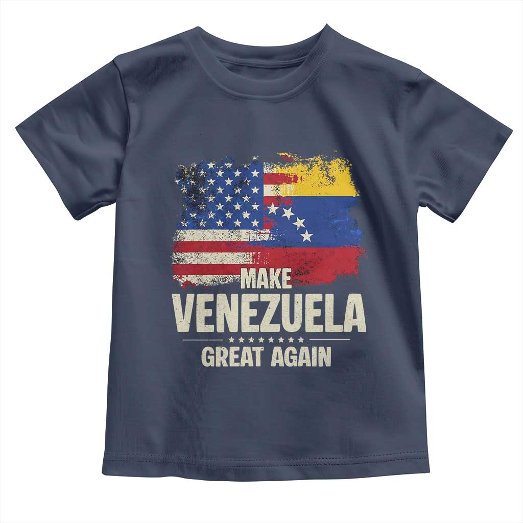 Make Venezuela Great Again Toddler T Shirt Distressed US  and Venezuela Flag Unity - Wonder Print Shop