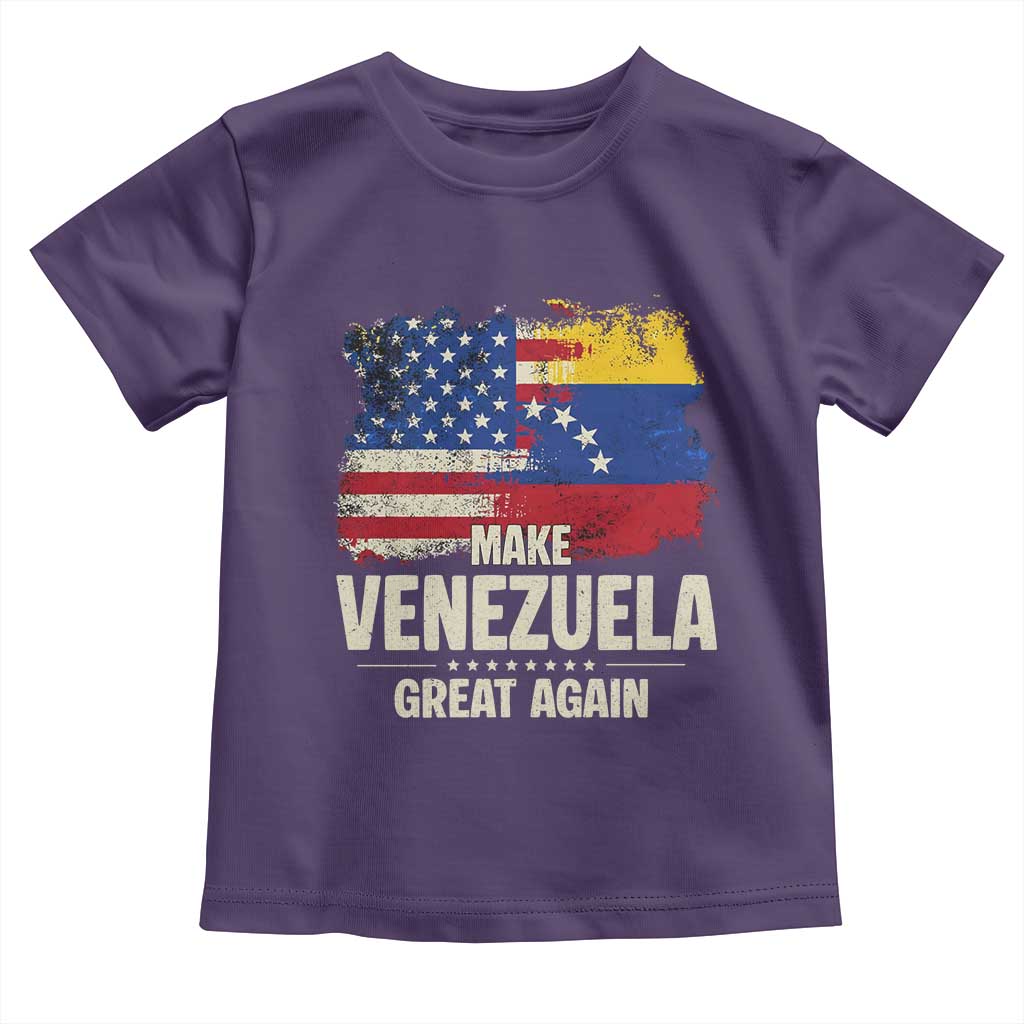 Make Venezuela Great Again Toddler T Shirt Distressed US  and Venezuela Flag Unity - Wonder Print Shop