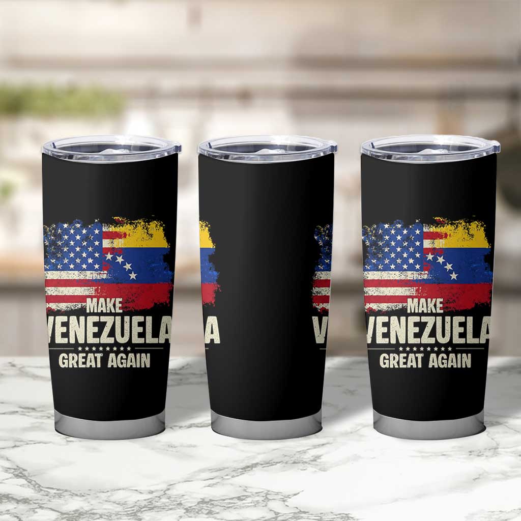 Make Venezuela Great Again Tumbler Cup Distressed US  and Venezuela Flag Unity - Wonder Print Shop