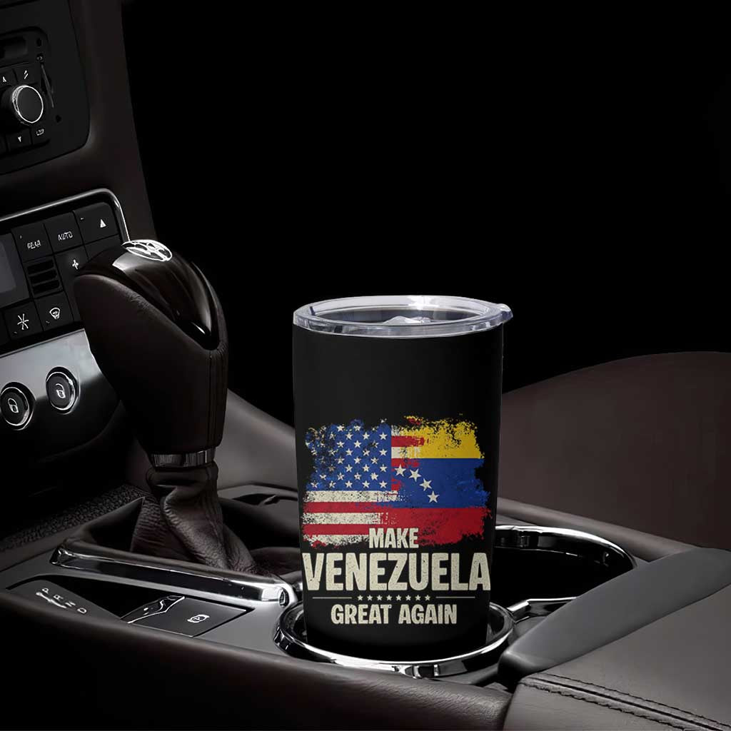 Make Venezuela Great Again Tumbler Cup Distressed US  and Venezuela Flag Unity - Wonder Print Shop