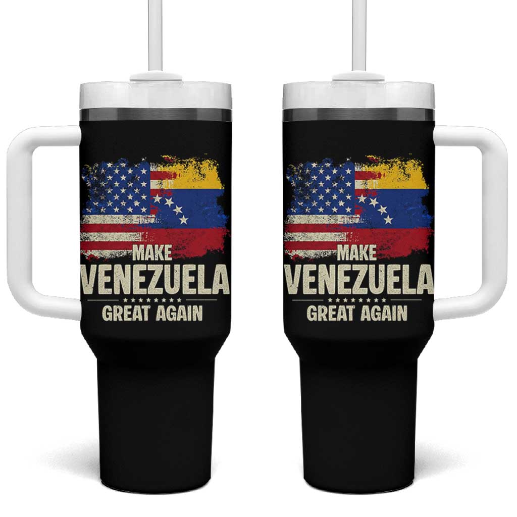Make Venezuela Great Again Tumbler With Handle Distressed US  and Venezuela Flag Unity - Wonder Print Shop