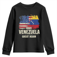 Make Venezuela Great Again Youth Sweatshirt Distressed US  and Venezuela Flag Unity - Wonder Print Shop