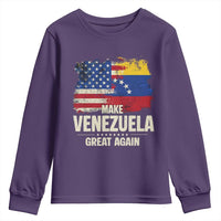 Make Venezuela Great Again Youth Sweatshirt Distressed US  and Venezuela Flag Unity - Wonder Print Shop
