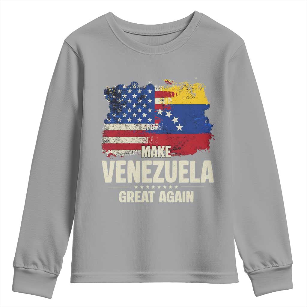 Make Venezuela Great Again Youth Sweatshirt Distressed US  and Venezuela Flag Unity - Wonder Print Shop