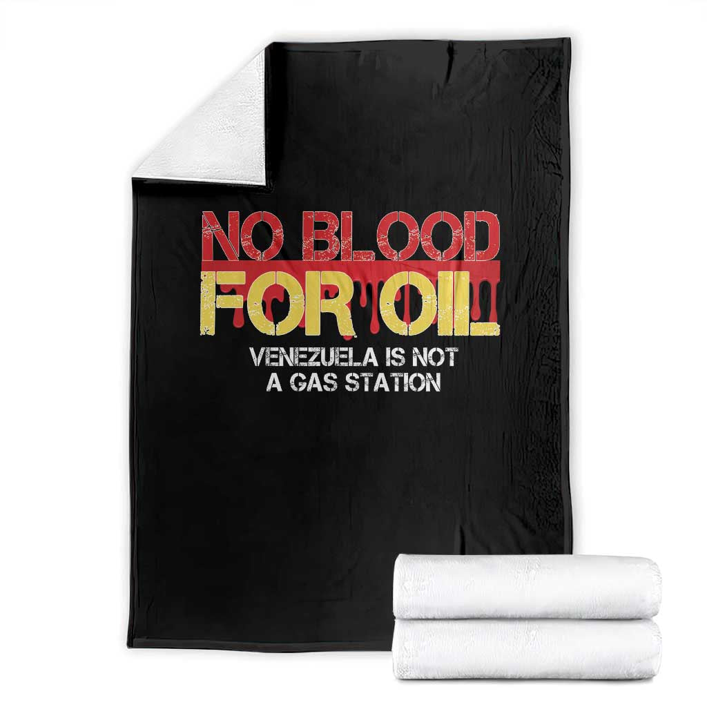 No Blood for Oil Throw Blanket Venezuela Sovereignty Resource Justice - Wonder Print Shop