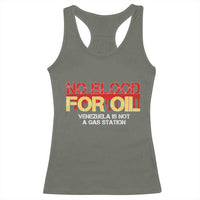 No Blood for Oil Racerback Tank Top Venezuela Sovereignty Resource Justice - Wonder Print Shop
