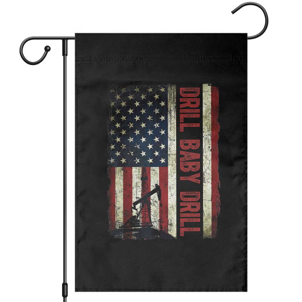 Drill Baby Drill American Flag Garden Flag Oil Rig Oildfield Energy Industry Patriot - Wonder Print Shop