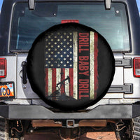 Drill Baby Drill American Flag Spare Tire Cover Oil Rig Oildfield Energy Industry Patriot - Wonder Print Shop