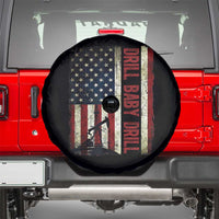 Drill Baby Drill American Flag Spare Tire Cover Oil Rig Oildfield Energy Industry Patriot - Wonder Print Shop
