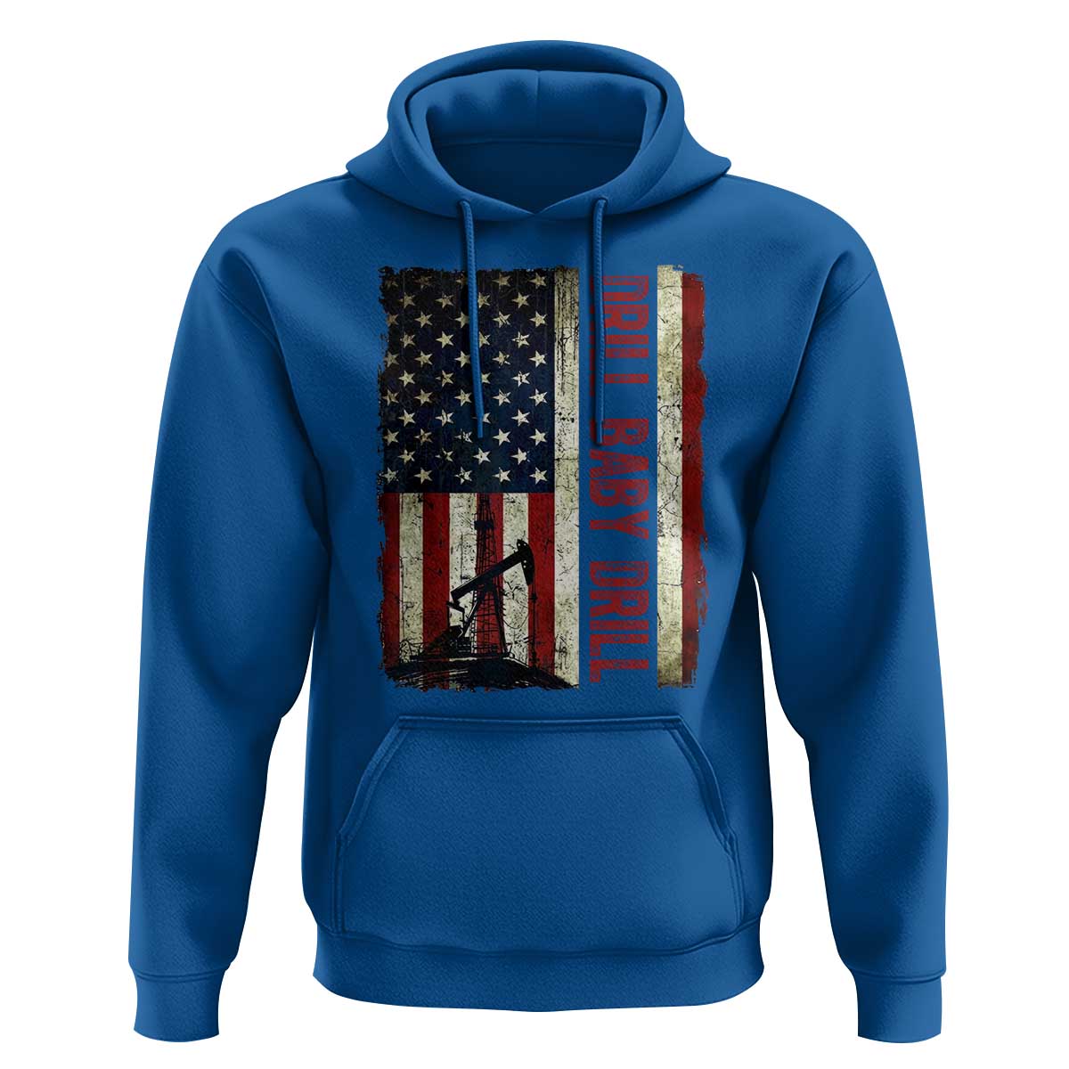 Drill Baby Drill American Flag Hoodie Oil Rig Oildfield Energy Industry Patriot - Wonder Print Shop