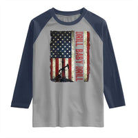 Drill Baby Drill American Flag Raglan Shirt Oil Rig Oildfield Energy Industry Patriot - Wonder Print Shop