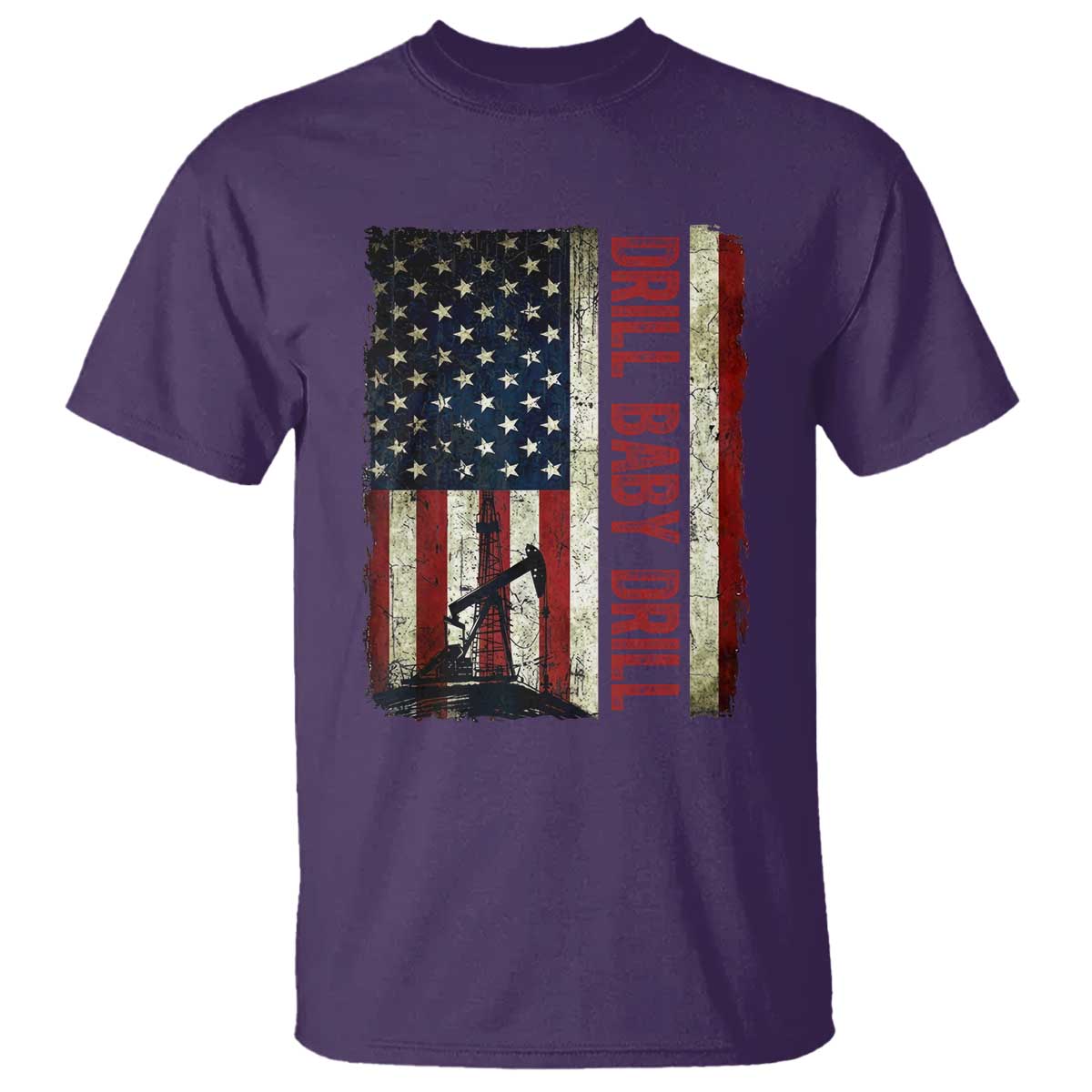 Drill Baby Drill American Flag T Shirt Oil Rig Oildfield Energy Industry Patriot - Wonder Print Shop