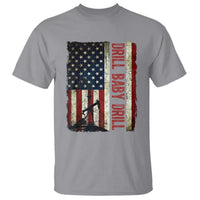 Drill Baby Drill American Flag T Shirt Oil Rig Oildfield Energy Industry Patriot - Wonder Print Shop