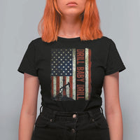 Drill Baby Drill American Flag T Shirt For Women Oil Rig Oildfield Energy Industry Patriot - Wonder Print Shop