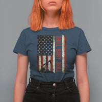 Drill Baby Drill American Flag T Shirt For Women Oil Rig Oildfield Energy Industry Patriot - Wonder Print Shop