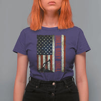 Drill Baby Drill American Flag T Shirt For Women Oil Rig Oildfield Energy Industry Patriot - Wonder Print Shop