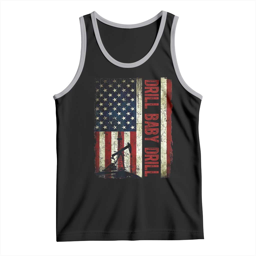 Drill Baby Drill American Flag Tank Top Oil Rig Oildfield Energy Industry Patriot - Wonder Print Shop