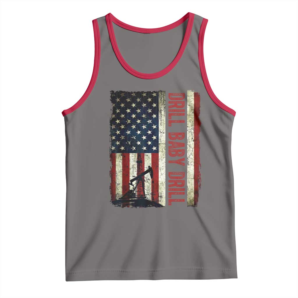 Drill Baby Drill American Flag Tank Top Oil Rig Oildfield Energy Industry Patriot - Wonder Print Shop
