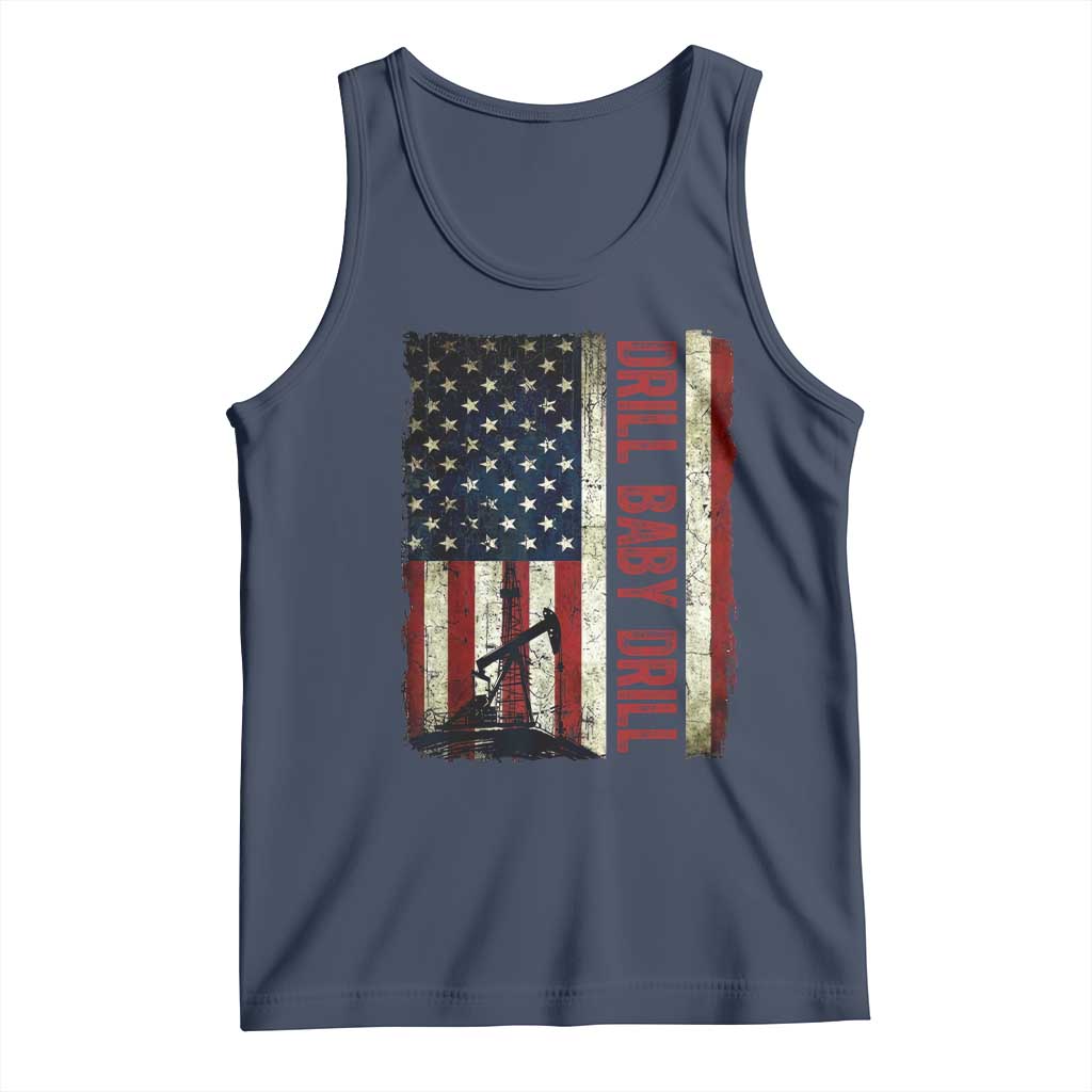 Drill Baby Drill American Flag Tank Top Oil Rig Oildfield Energy Industry Patriot - Wonder Print Shop