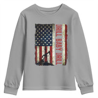 Drill Baby Drill American Flag Youth Sweatshirt Oil Rig Oildfield Energy Industry Patriot - Wonder Print Shop