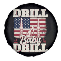Drill Baby Drill American Flag Spare Tire Cover Retro Oilfield Oil Rig Patriot - Wonder Print Shop