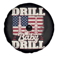 Drill Baby Drill American Flag Spare Tire Cover Retro Oilfield Oil Rig Patriot - Wonder Print Shop