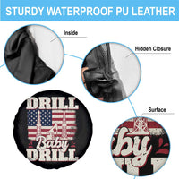 Drill Baby Drill American Flag Spare Tire Cover Retro Oilfield Oil Rig Patriot - Wonder Print Shop