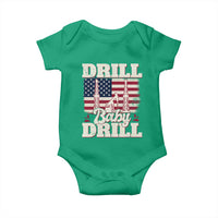 Drill Baby Drill American Flag Baby Onesie Retro Oilfield Oil Rig Patriot - Wonder Print Shop
