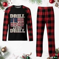 Drill Baby Drill American Flag Plaid Pajama Set Retro Oilfield Oil Rig Patriot - Wonder Print Shop