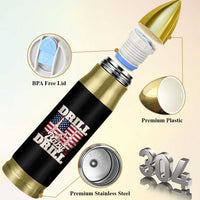 Drill Baby Drill American Flag Bullet Tumbler Retro Oilfield Oil Rig Patriot - Wonder Print Shop