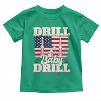 Drill Baby Drill American Flag Toddler T Shirt Retro Oilfield Oil Rig Patriot - Wonder Print Shop