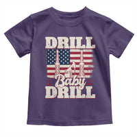 Drill Baby Drill American Flag Toddler T Shirt Retro Oilfield Oil Rig Patriot - Wonder Print Shop