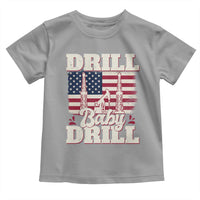Drill Baby Drill American Flag Toddler T Shirt Retro Oilfield Oil Rig Patriot - Wonder Print Shop