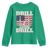 Drill Baby Drill American Flag Youth Sweatshirt Retro Oilfield Oil Rig Patriot - Wonder Print Shop