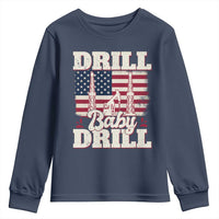 Drill Baby Drill American Flag Youth Sweatshirt Retro Oilfield Oil Rig Patriot - Wonder Print Shop
