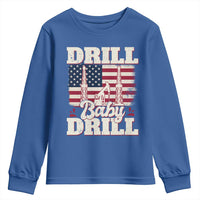 Drill Baby Drill American Flag Youth Sweatshirt Retro Oilfield Oil Rig Patriot - Wonder Print Shop