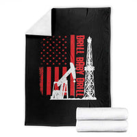 Drill Baby Drill American Flag Throw Blanket Distressed Oil Rig Oildfield Energy Industry - Wonder Print Shop