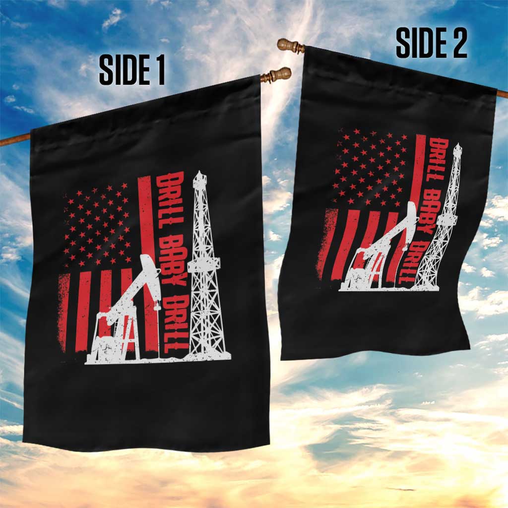 Drill Baby Drill American Flag Garden Flag Distressed Oil Rig Oildfield Energy Industry - Wonder Print Shop